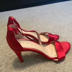 Red Satin Heels